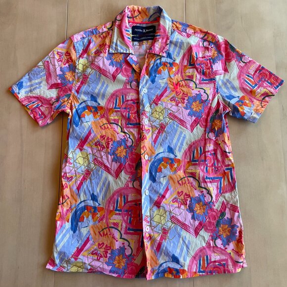 PSYCHO BUNNY Fuchsia Purple Benton All Over Print Shirt - Size Medium (10/12) - Picture 3 of 8